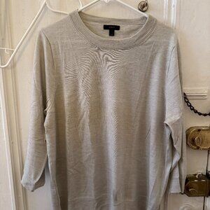 J Crew Tippi Crewneck sweater in Merino, XXL in Bone (Beige-Grey)